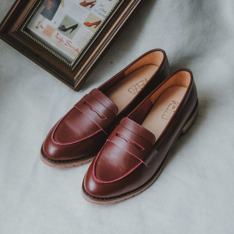 茹浮華拱廊∥經典樂福鞋∥酒紅