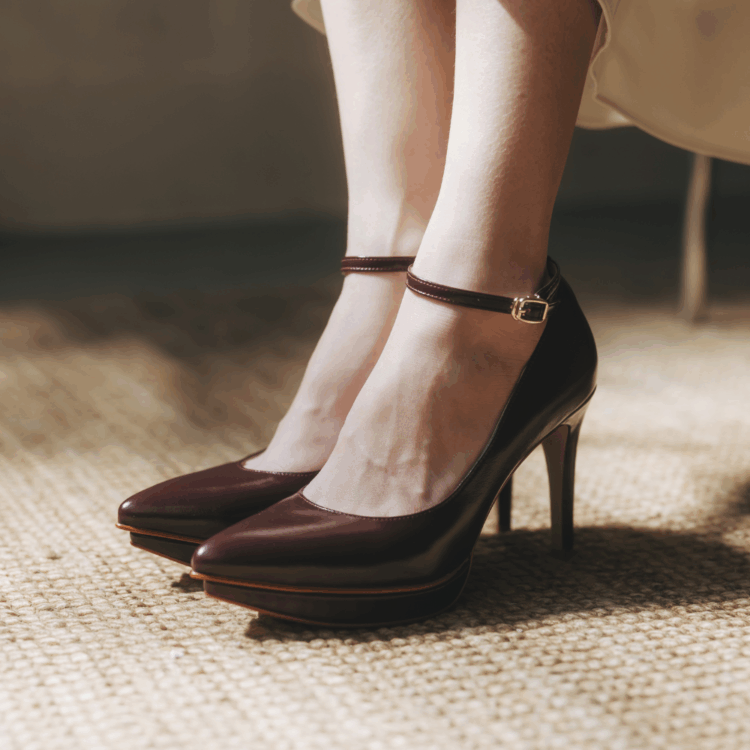 Lumière光之韻∥11cm超穩跟繫帶高跟鞋∥酒紅