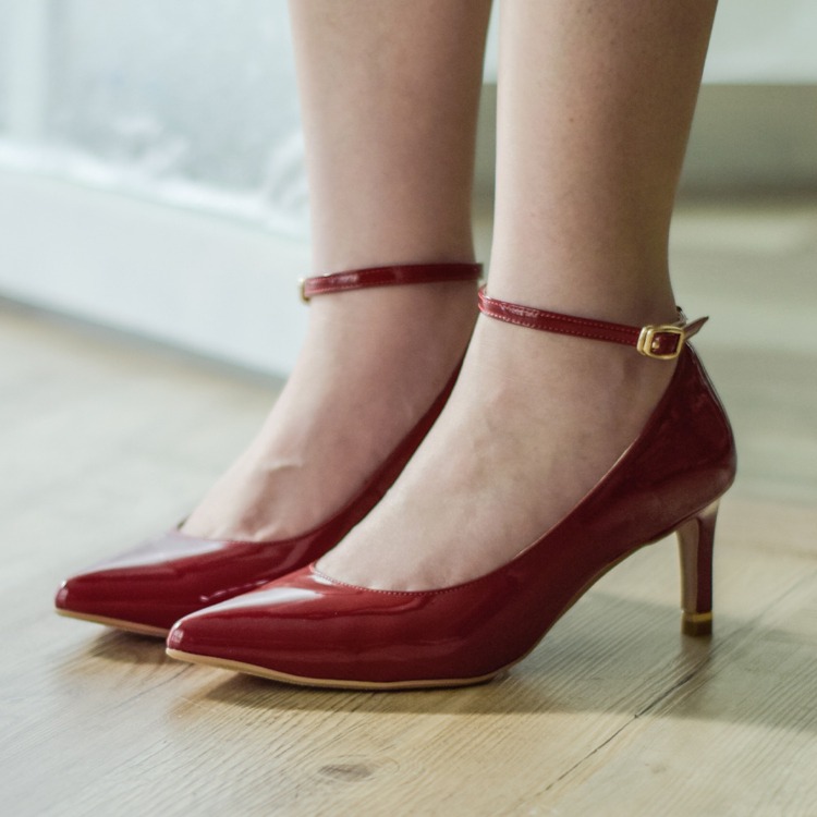 Lumière光之韻∥6cm超穩跟繫帶高跟鞋∥正紅