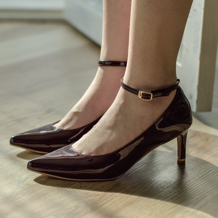 Lumière光之韻∥6cm超穩跟繫帶高跟鞋∥酒紅