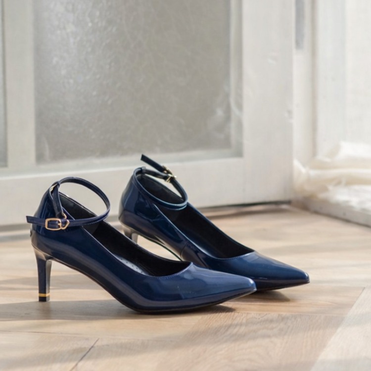 Lumière光之韻∥6cm超穩跟繫帶高跟鞋∥月夜靛藍